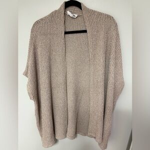 Sadie & Sage Taupe Knit Open-Front Poncho